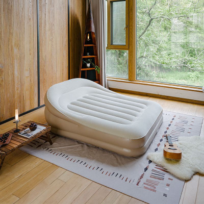 Матрац надувний Naturehike CNK2300DZ020 180 х 132 см з підголовником бежевий (6976023922473)