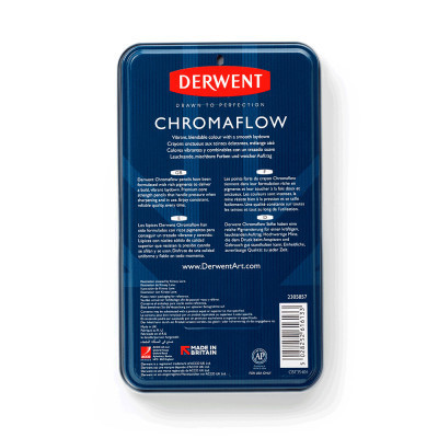 Олівці кольорові Derwent Chromaflow 24 кол. у металевому пеналі (5028252616133)