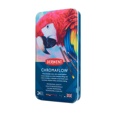 Олівці кольорові Derwent Chromaflow 24 кол. у металевому пеналі (5028252616133)