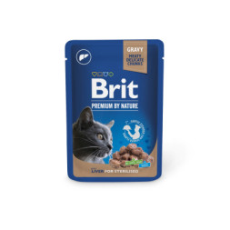 Вологий корм для кішок Brit Premium з печінкою для стерилізованих 100 г (8595602548453)