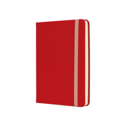 Книга записна Optima А6 SQUARE, тверда обкладинка, гумка, кремовий блок лінія, червоний (O20386-03)