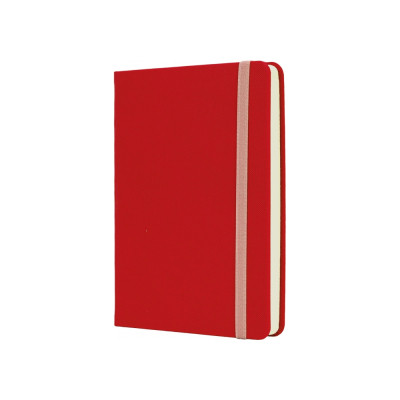 Книга записна Optima А6 SQUARE, тверда обкладинка, гумка, кремовий блок лінія, червоний (O20386-03)