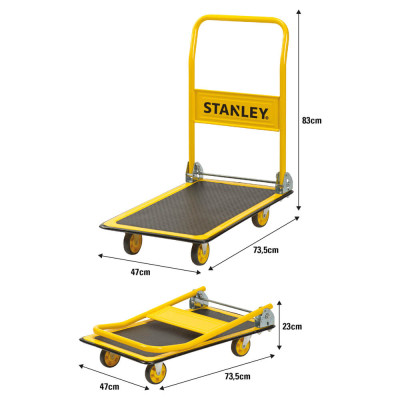Візок вантажний Stanley платформний, антиковзна поверхня, платформа 73,5x47см, до 150кг (SXWT-PC527)