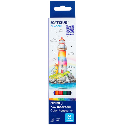 Олівці кольорові Kite Classic 6 кольорів (K-050)