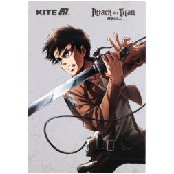 Блокнот Kite Attack on Titan A5, 50 аркушів, клітинка (AT25-194)