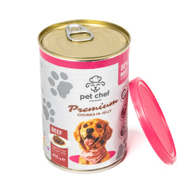 Вологий корм для собак Pet Chef З яловичиною 415 г (4820255193618)