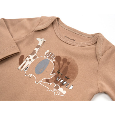 Набір дитячого одягу Miniworld зі звірятками (18004-62B-brown)