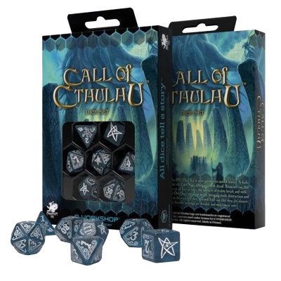 Набір кубиків для настільних ігор Q-Workshop Call of Cthulhu Abyssal white Dice Set (SCTH3F)