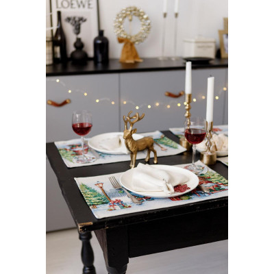 Серветка на стіл Прованс гобеленова Різдвяне багаття 30х50 см (036427)