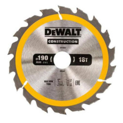 Диск пильний DeWALT СONSTRUCTION , 190 х 30 мм, 18 z, АТВ, 20 градусів (DT1943)