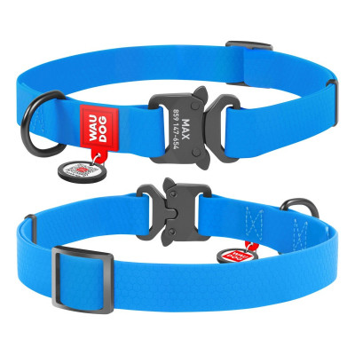 Нашийник для тварин WAUDOG Waterproof з QR паспортом M Ш 20 мм Д 24-40 см(блакитний) (27932)