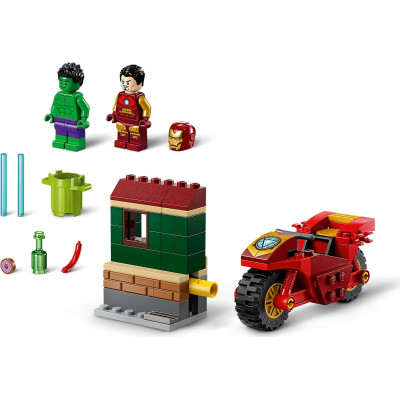 Конструктор LEGO Marvel Залізна людина на мотоциклі й Галк 68 деталей (76287)
