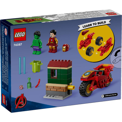 Конструктор LEGO Marvel Залізна людина на мотоциклі й Галк 68 деталей (76287)