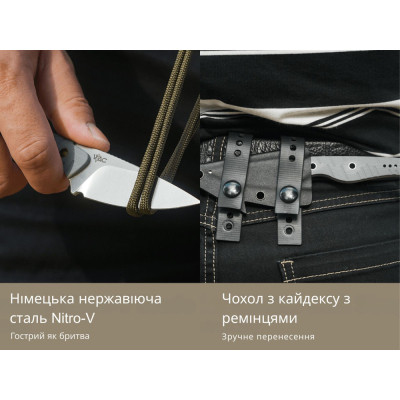 Ніж Civivi SOKN, Satin, сірий G10 (C22027-2)