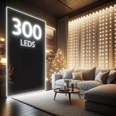 Гірлянда ColorWay Штора завіса 3 x 3 м 300 LED USB теплий колір (CW-GW-300L33U)