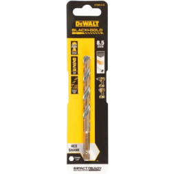 Свердло DeWALT по металу EXTREME IMPACT Black&amp;Gold, HSS-G, 8,5 х 120,25 х 82,25 мм, 1 шт. (DT20613)