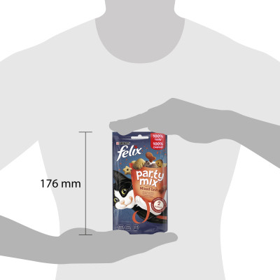 Ласощі для котів Purina Felix Party Mix Гриль Мікс з куркою, яловичиною та лососем 60 г (7613287631404)