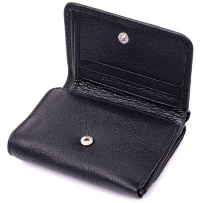 Гаманець ST Leather З натуральної шкіри Чорний (19477)