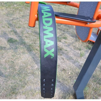Атлетичний пояс MadMax MFB-302 Quick Release Belt шкіряний Black/Green XL (MFB-302_XL)