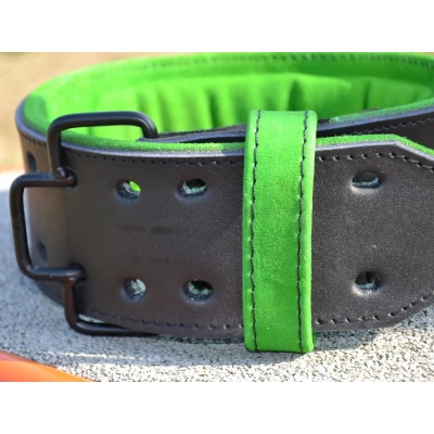 Атлетичний пояс MadMax MFB-302 Quick Release Belt шкіряний Black/Green XL (MFB-302_XL)