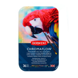 Олівці кольорові Derwent Chromaflow 36 кол. у металевому пеналі (5028252627498)