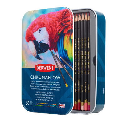 Олівці кольорові Derwent Chromaflow 36 кол. у металевому пеналі (5028252627498)