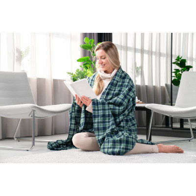 Плед Ardesto Fleece клітинка зелена 160х200 см (ART0702PB)