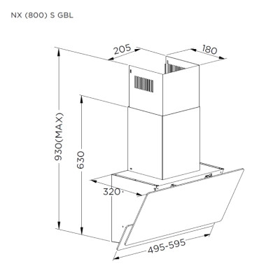 Витяжка кухонна Pyramida NX 50 (800) S GBL