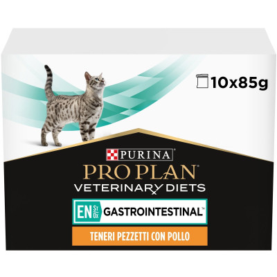 Вологий корм для кішок Purina Pro Plan Veterinary Diets EN Gastrointestinal При хворобах шлунково-кишкового тракту З куркою 10 x 85 г (8445290093561)