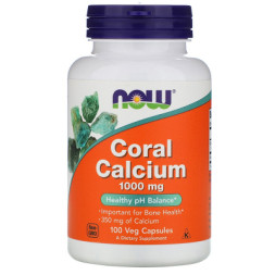 Мінерали Now Foods Кораловий Кальцій, Coral Calcium, 100 вегетаріанських капсул (NOW-01273)