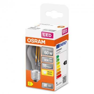 Лампочка Osram LED CL P60 5,5W/827 230V FIL E27 (4058075434882)