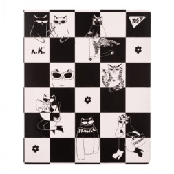 Блокнот Yes А5 50 арк cпіраль Tatoo Cats клітинка (151883)