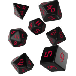 Набір кубиків для настільних ігор Q-Workshop Classic Runic Black red Dice Set (7 шт) (SCLR06)