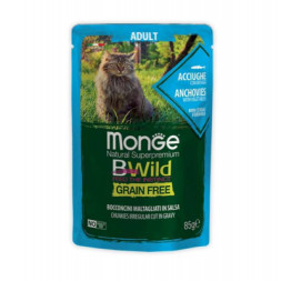 Вологий корм для кішок Monge BWild Cat Free Wet з анчоусами та овочами 85 г (8009470012775)