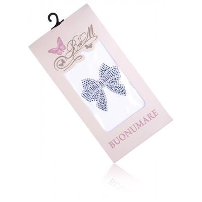 Колготки дитячі BNM з бантиком зі страз (M0C0302-0989-128-138G-white)