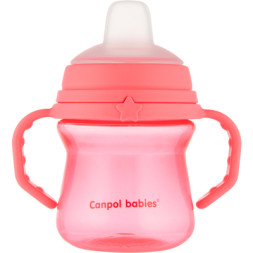 Поїльник-непроливайка Canpol babies з силіконовим носиком FirstCup 150 мл Рожева (56/614_pin)