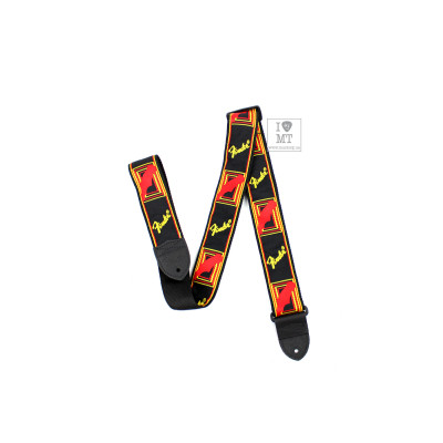 Ремінь для гітари Fender Strap 2&quot; Monogrammed Black/Yellow/Red (20515)
