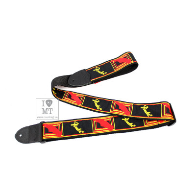 Ремінь для гітари Fender Strap 2&quot; Monogrammed Black/Yellow/Red (20515)