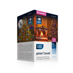 Гірлянда ColorWay Каскад LED 126 9 x 1.5 м 8 функцій різнокольорова USB (CW-G-126L91CUMC)