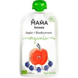 Дитяче пюре Mama knows Органічне Яблуко та Чорна смородина 90 г (4820016254572)