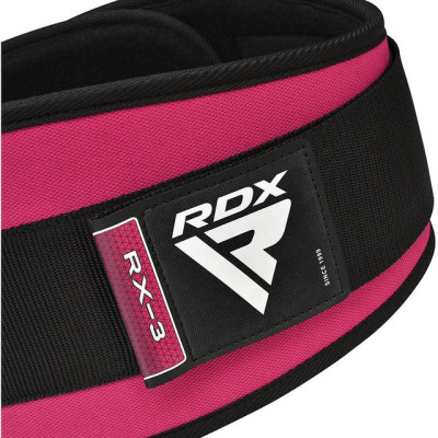 Атлетичний пояс RDX RX3 EVA Curve неопреновий Sharp Pink XS (WBE-RX3SP-XS)