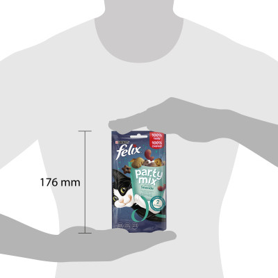 Ласощі для котів Purina Felix Party Mix Океанічний Мікс зі смаком лосося та форелі 60 г (7613287631435)