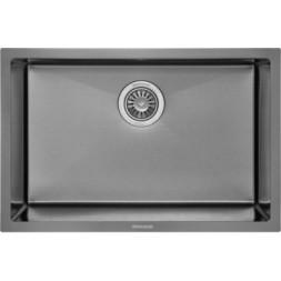 Мийка кухонна GRANADO Under top L STEEL S201 black (GS09201B)