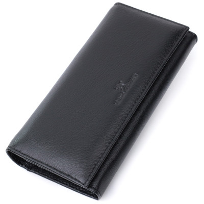 Гаманець ST Leather З натуральної шкіри Чорний (22676)