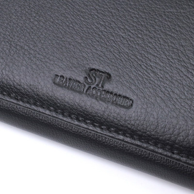 Гаманець ST Leather З натуральної шкіри Чорний (22676)