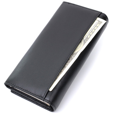Гаманець ST Leather З натуральної шкіри Чорний (22676)