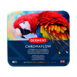 Олівці кольорові Derwent Chromaflow 48 кол. у металевому пеналі (5028252627511)