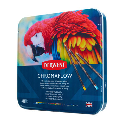 Олівці кольорові Derwent Chromaflow 48 кол. у металевому пеналі (5028252627511)