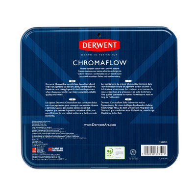 Олівці кольорові Derwent Chromaflow 48 кол. у металевому пеналі (5028252627511)