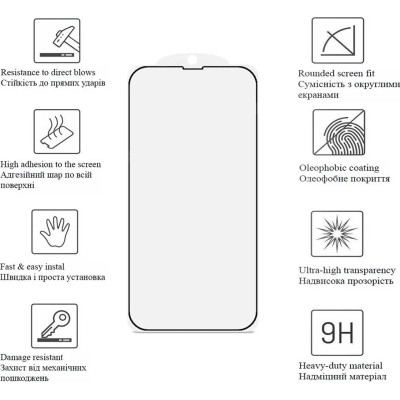 Скло захисне Drobak Ceramics Apple iPhone 17 Black (333336)